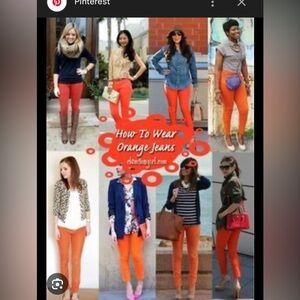 Alexa Chung orange jeans 30 waist inseam 28